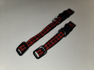 Red Plaid - Breakaway Cat Collar - XSmall/Small