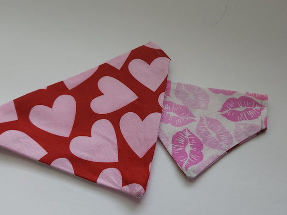 Valentine's Pink Hearts/Kisses - Bandana