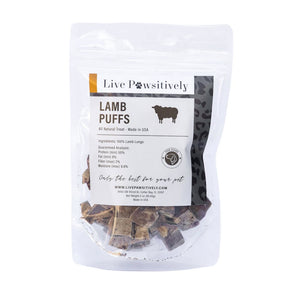 Live Pawsitively Dog Treats- Lamb Puffs