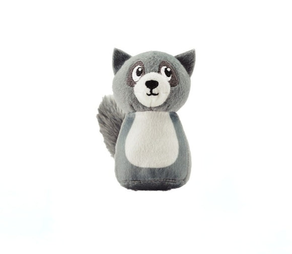 Mini Raccoon Plush Dog Toy - Small