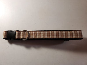 Tan Plaid Collar - Large