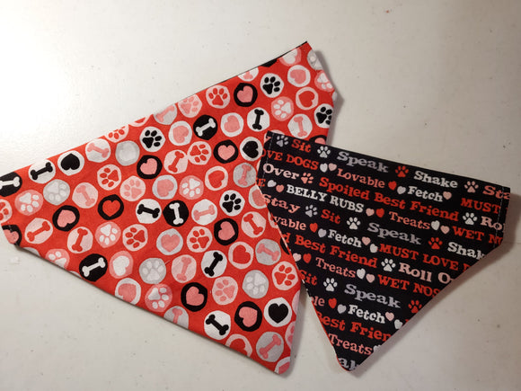 Valentine's Round Paws/Hearts/Bones - Bandana