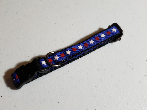 Blue with Red/White Stars Collar - XSmall/Small