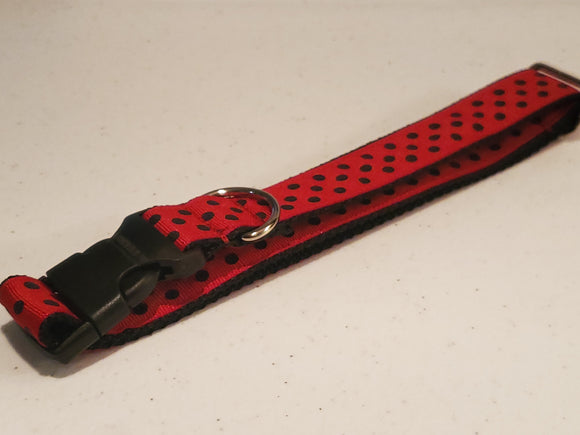 Red with Black Polka Dots Large Collar