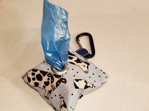 Waste Bag Holder - Cows Happy Blue