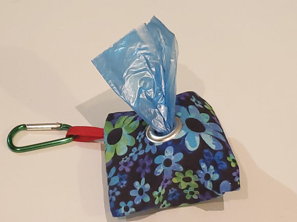 Waste Bag Holder - Flowers Blue/Green