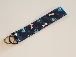 Wristlet Keychain - Bones Blue