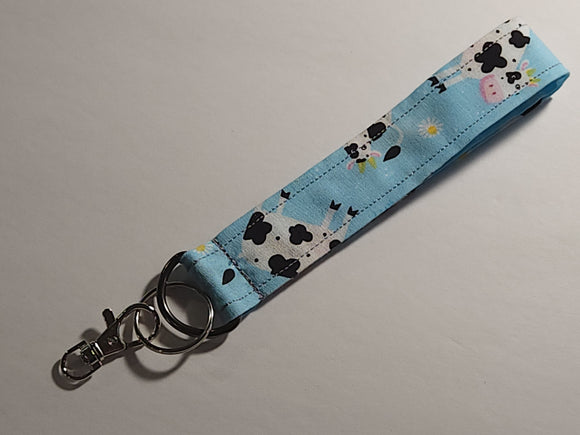 Wristlet Keychain - Cows Pretty