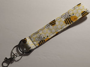 Wristlet Keychain - Bees and Hive