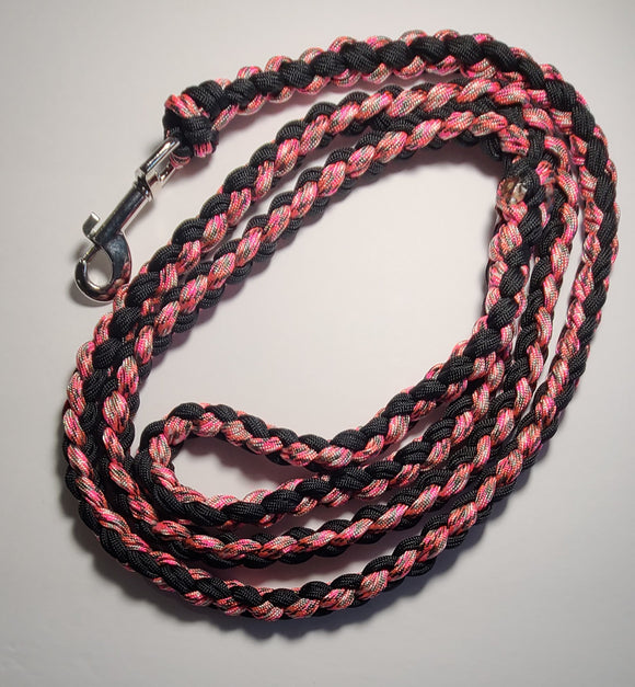 Paracord Leash - Pink and Black