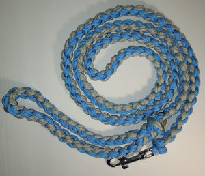 Paracord Leash - Light Blue and Grey