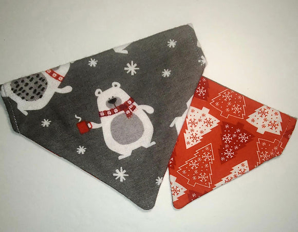 Christmas Grey Polar Bears - Bandana