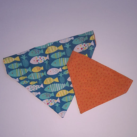 Fish Blue/Orange - Bandana