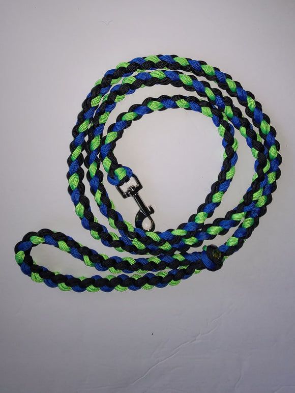 Paracord Leash - Blue, Green and Black