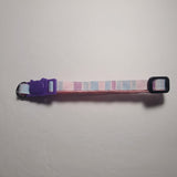 Stripes - Pink/Blue/Purple - Breakaway Cat Collar - XSmall/Small