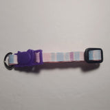 Stripes - Pink/Blue/Purple - Breakaway Cat Collar - XSmall/Small