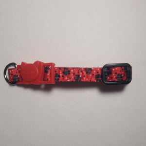 Paws Red/Black - Breakaway Cat Collar - XSmall/Small