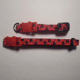 Paws Red/Black - Breakaway Cat Collar - XSmall/Small