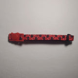 Paws Red/Black - Breakaway Cat Collar - XSmall/Small