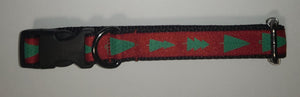 Christmas Red with Green Trees Collar - Medium