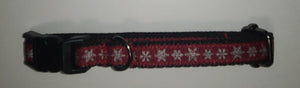 Christmas Red with Snowflakes Collar - XSmall/Small