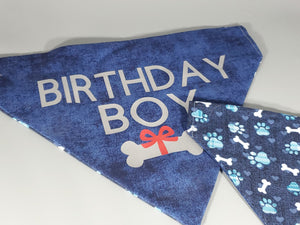 Happy Birthday Boy Silver - Premium Bandana