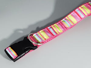Pink Stripes Collar - Large