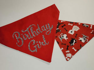 Happy Birthday Girl Sparkle Red New - Premium Bandana